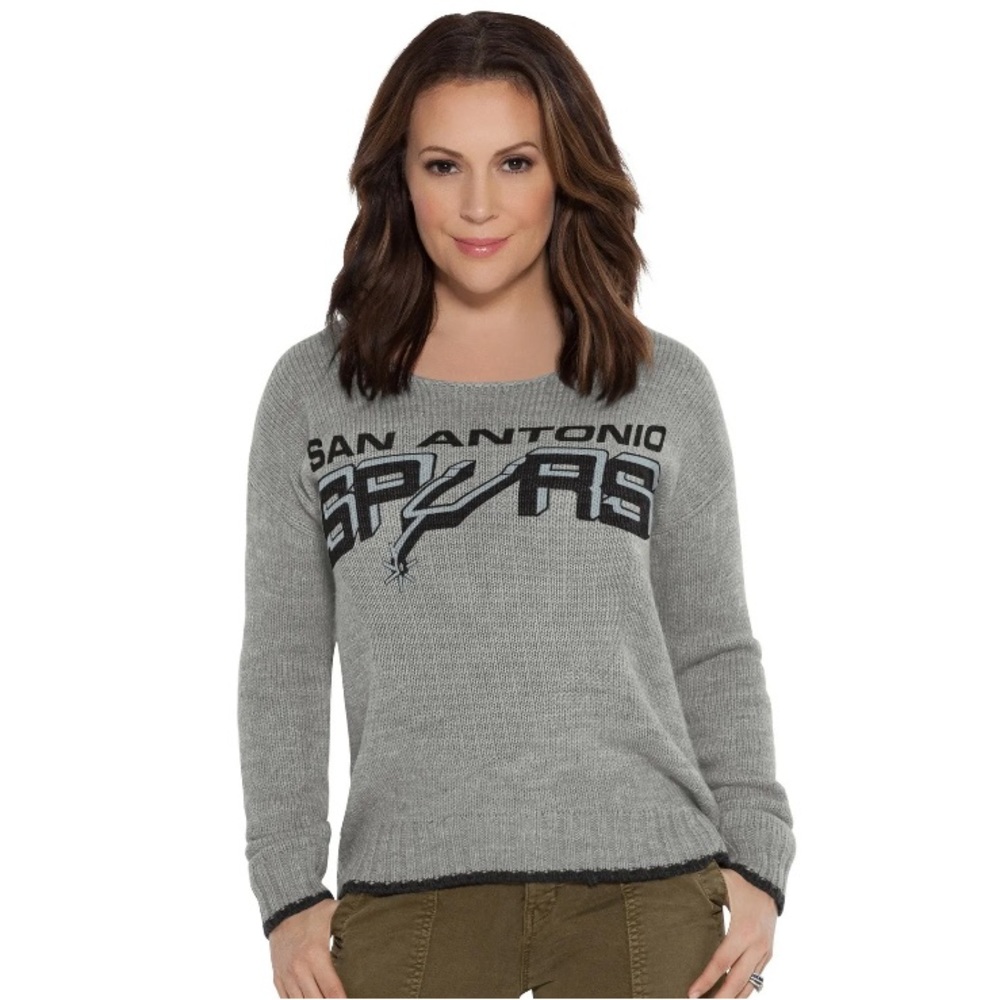 NBA San Antonio Spurs Adult Women All Laced Up Sweater Gray Small